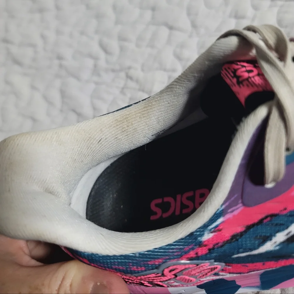 Asics Pink Blue White Racing Running Shoes